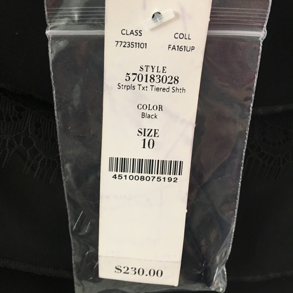 NWT White House Black Market Strapless Tier Dress - Picture 5 of 6